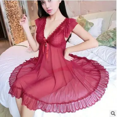 NEW 2017 Summer women sexy see-through sleepwear ladies sexy lingerie HOT women's lace slips