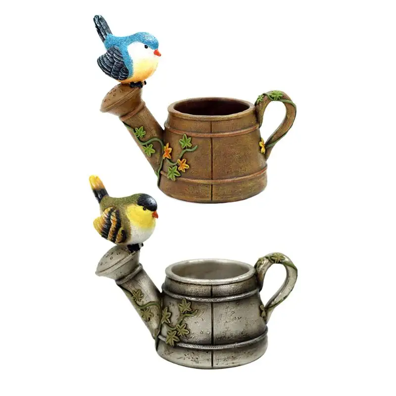 Color: Rust Lovely Resin Planter Flowerpot Pastoral Bird Shower Kawaii Zakka Succulents Flower Pot Mini Landscape Garden Home Office Decor Color: Rust Lovely Resin Planter Flowerpot Pastoral Bird Shower Kawaii Zakka Succulents Flower Pot Mini Landscape Garden Home Office Decor