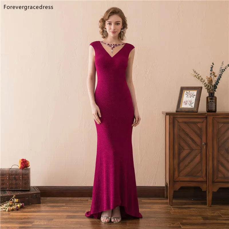 Forevergracedress Red Evening Dresses 2019 Mermaid Beading Crystals Backless Formal Party Gowns Plus Size Custom Made | Свадьбы и