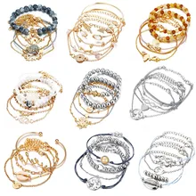 30 стилей Цыганский браслет микс оболочки черепаха сердце волна Кристалл мрамор браслеты из камней для женщин Бохо талисманы ювелирные изделия подарок