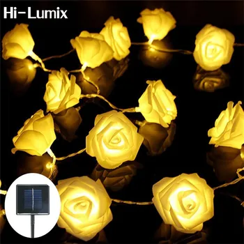 

Hi-Lumix 4.8M 20 leds Solar String Lights Rose Outdoor Rattan ball lamp for Landscape Patio Garden Bedroom Camping