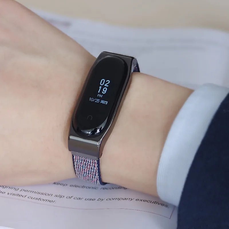 Нейлоновый ремешок Mijobs Mi band 3 для Xiaomi Band наручный Miband Смарт часы спортивные