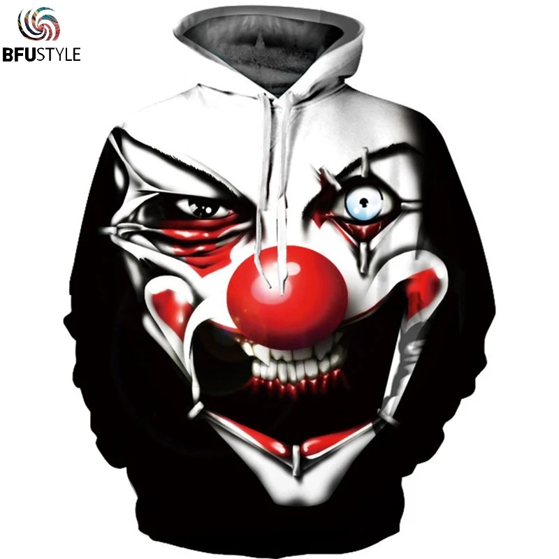 Толстовка с капюшоном Clown Pennywise 3D для мужчин и женщин осенняя зимняя верхняя