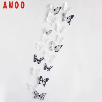 

18 Pieces 3D Butterfly Decor Wall Sticker Home Wall Decals Wonderful