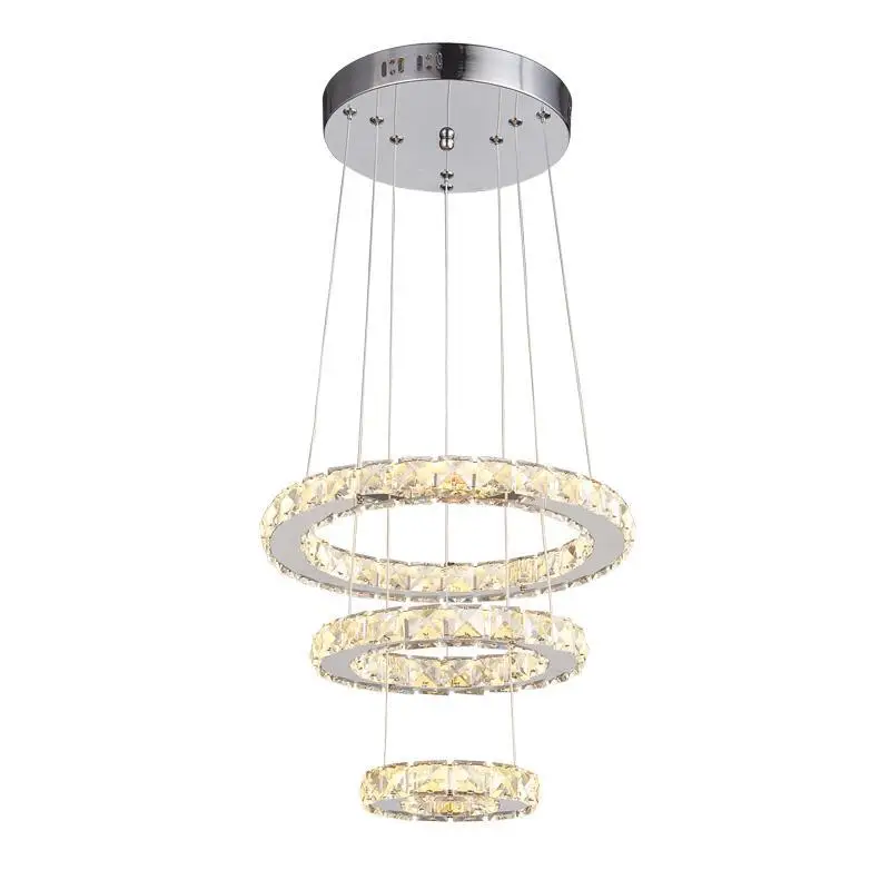 

Contemporary And Contracted Crystal Chandelier Led Color Character Three Meals Chandeliers Circle Dining Room Light