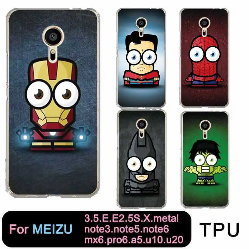 QMSWEI TPU Soft Phone Case For Meilan MX6 pro6 u10 u20 E2 m3 M5 M5s metal note3 ClearPainted Superman Zombie Cover Free shipping |