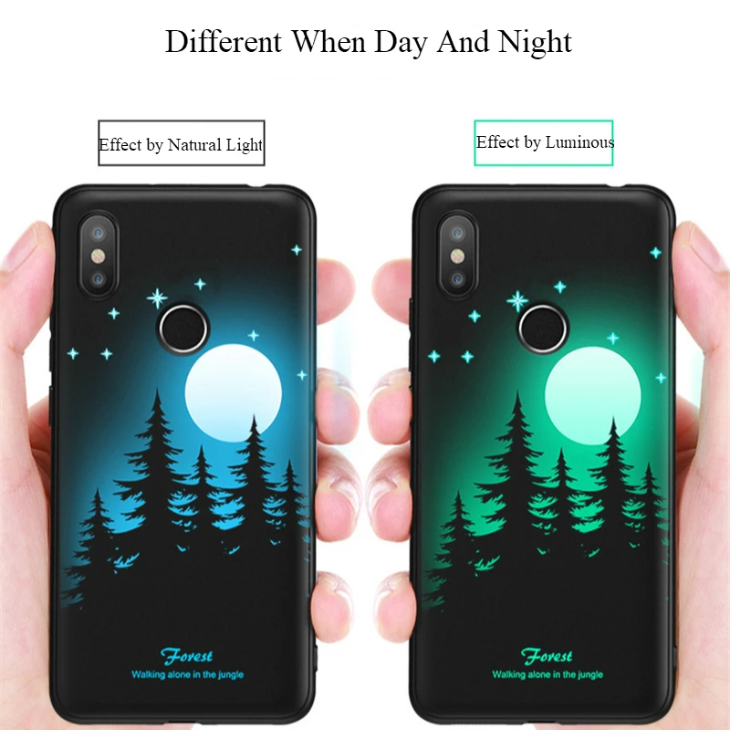 Luminous Soft Back Cover Case Silicon Cover for Xiaomi 6X Redmi S2 Mi 8 Mi 8SE (3)