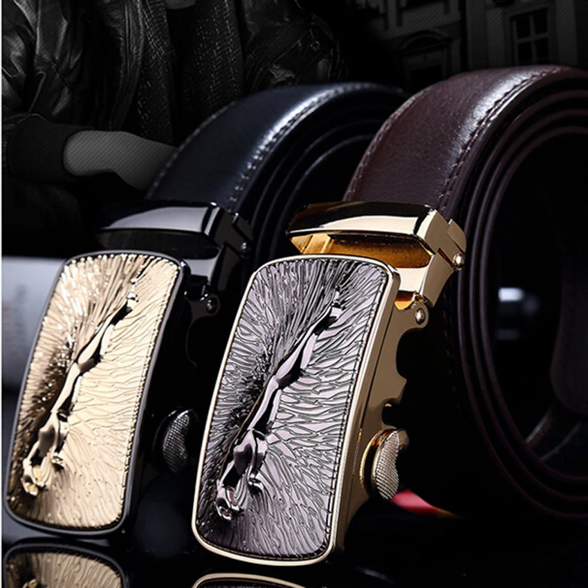 Hot Fashion Men Leather Strap Male Cowhide Automatic Buckle Belt Authentic Girdle Trend Men's Belts Ceinture,Cinto Masculino