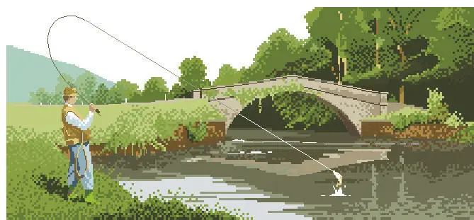 CS-1236 cross stitch kit fishing, man fishing leisure time.jpg