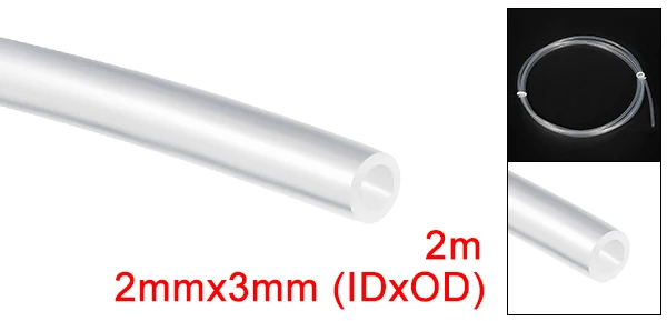 Uxcell 1x2 мм/1,5x3 мм/2x3 мм/2x4 мм 6.56ft 2 м Длина гибкий PTFE трубки Труба для 3d принтера RepRap прозрачный белый - Цвет: 2x3mm Clear