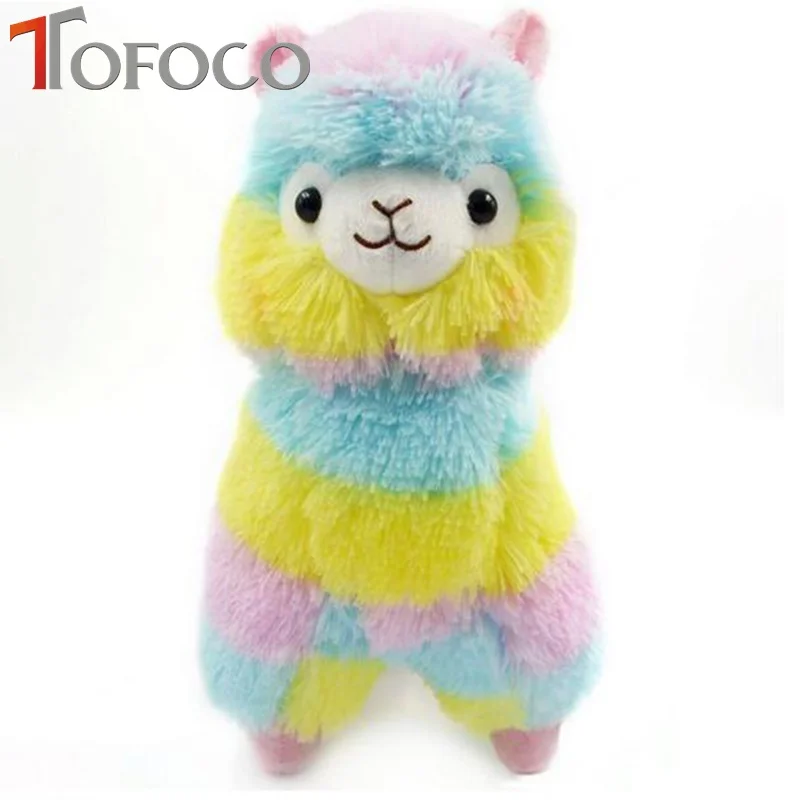 TOFOCO Squishy Alpaca Rainbow Plush Sheep Toys Soft Alpacasso Baby Stuffed Animals Alpaca Pendant Doll Toy Gifts