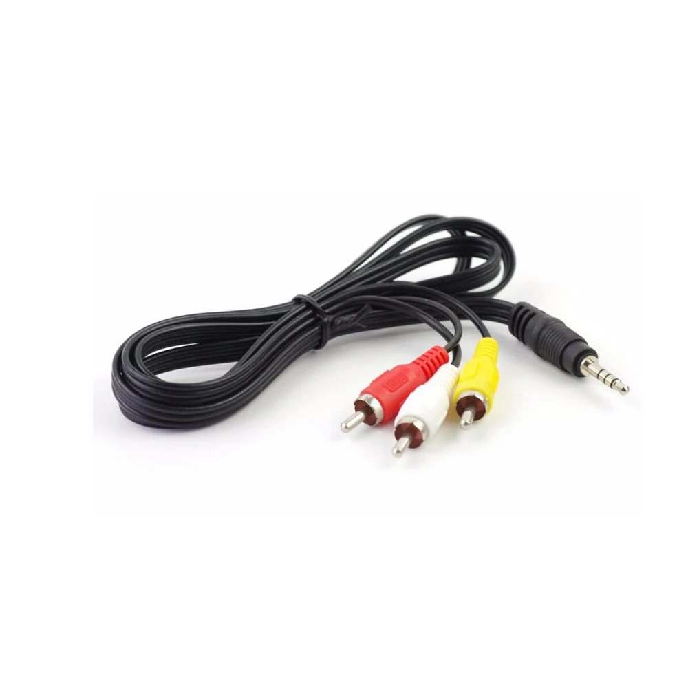  3.5 millimetri Martinetti a 3 Porte RCA Spina Maschio Adattatore Convertitore Audio Video AV Cavo d