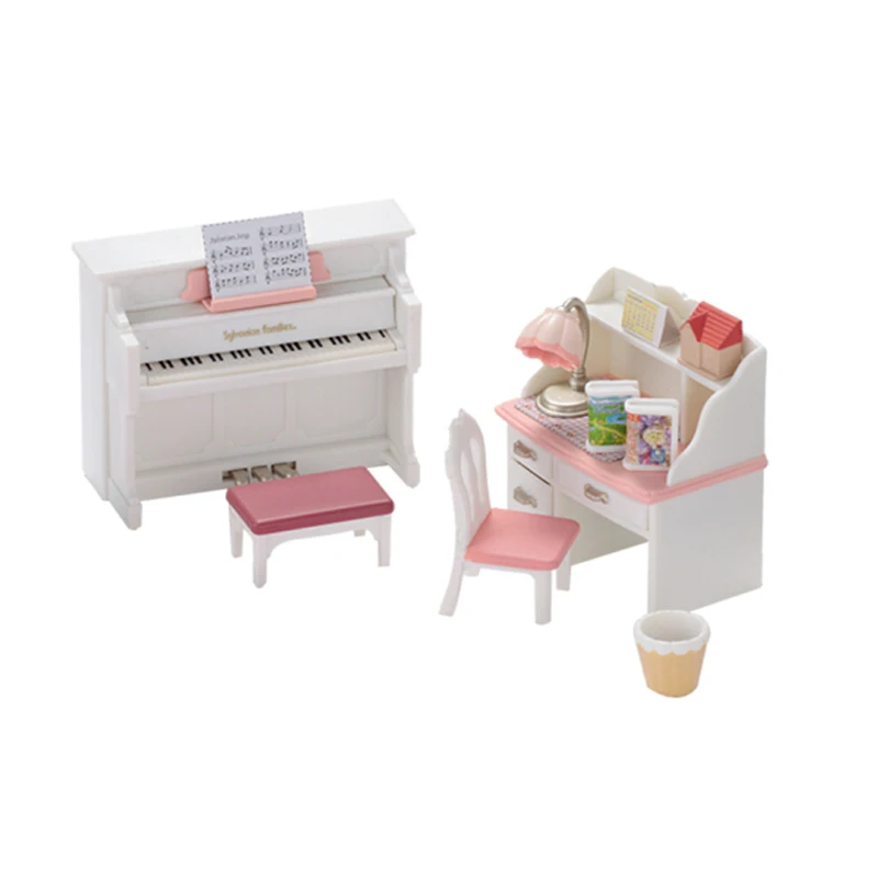 sylvanian families piano and desk set