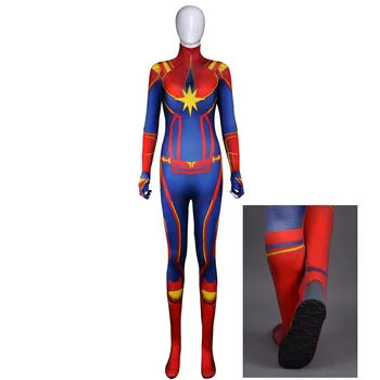 

Captain Marvel Cosplay Costume Superhero Carol Danvers Jumpsuit Sexy Cosplay Zentai Suit Halloween costume