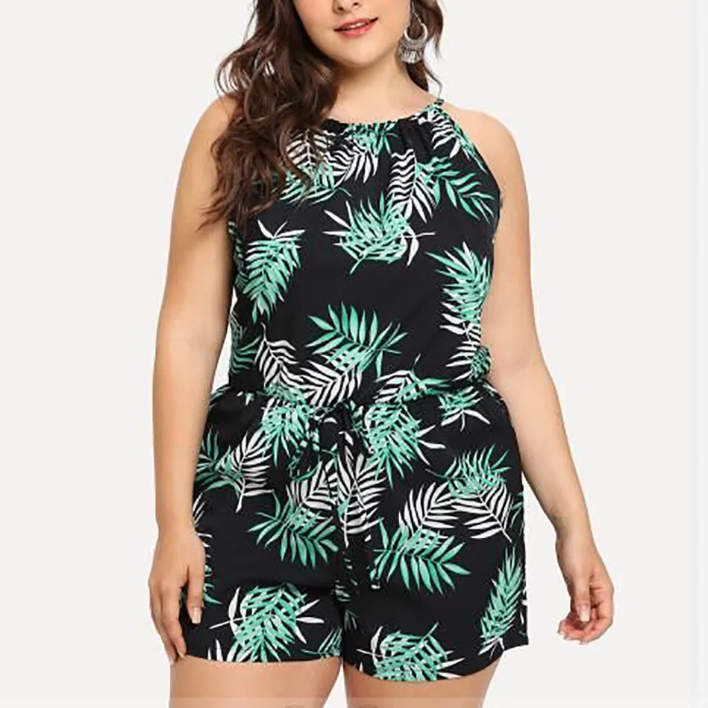 leaf print playsuit