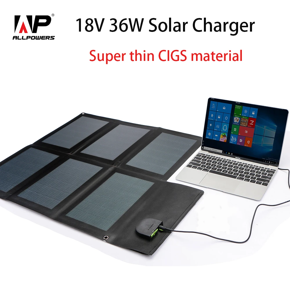 

ALLPOWERS Newest Advanced Solar Panel Charger Foldable Flexible Solar Panel for Cell Phones Tablets Laptop Car Battery etc.