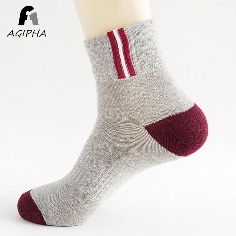Специальные Дизайн Для мужчин короткие носки в стиле пэчворк Цвет топ в рубчик Повседневное хлопок Мужские носки выше лодыжки человек Sokken