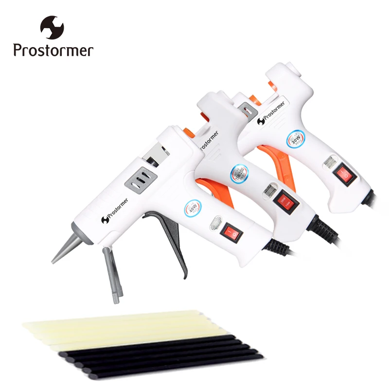 

PROSTOEMER Hot Melt Glue Gun with 7MM Glue Stick White Mini Gluegun Thermo Electric Heat Temperature Tool Home DIY Power Tools