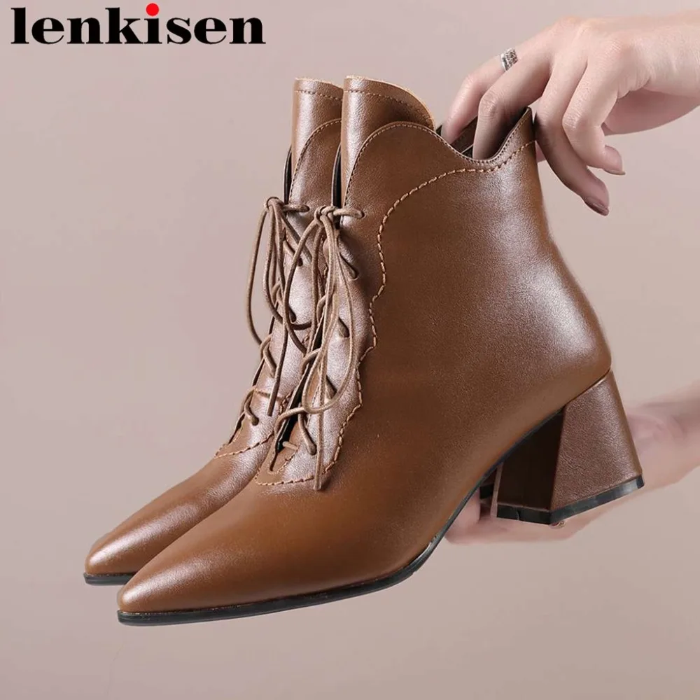Rome british style pointed toe luxury cow leather zipper plus size thick med heels movie stars vintage female western boots L88 Rome british style pointed toe luxury cow leather zipper plus size thick med heels movie stars vintage female western boots L88