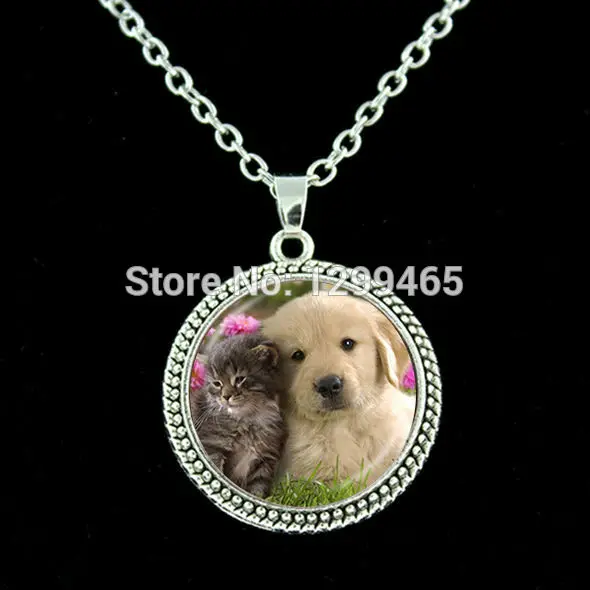 

Personalized gift pet lover Dog art pture chain necklace Dog photo jewelry Hot sale amazing fashion alloy jewelry N 224