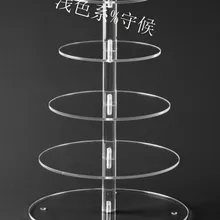 Crystal Clear Круглый 5 уровня акриловые торт стенд/Кекс Свадебный торт стенд Свадебные украшения