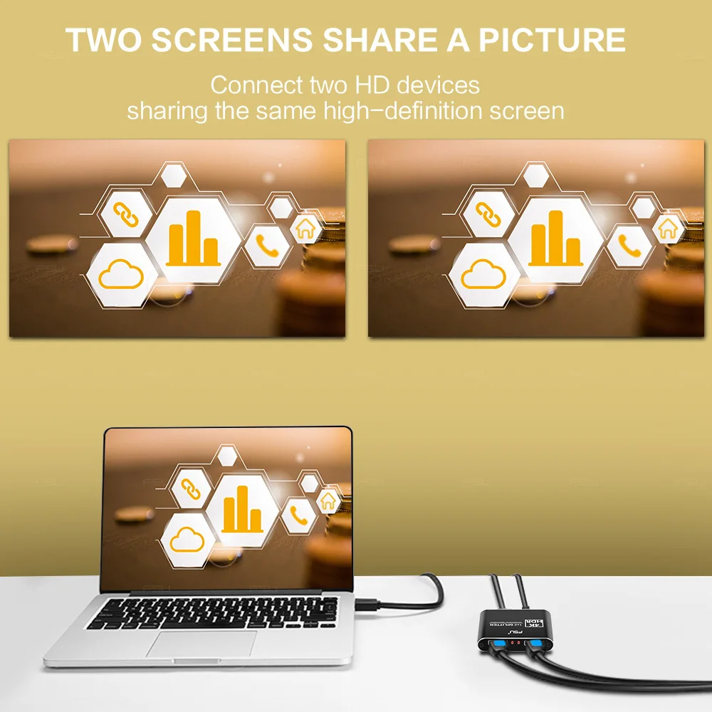 Цена FSU HDCP 4K HDMI split ter Full HD видео HDMI адаптер 1X2 split 1 in 2 Out усилитель двойной дисплей для HDTV DVD PS3 Xbox