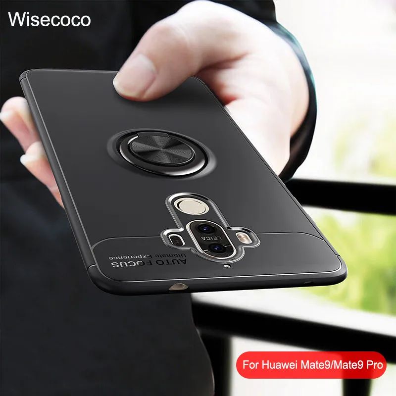 

Phone Cases For Huawei Mate 9 Pro Case Huawei Mate 9 Cover Magnetic Ring Car Holder Silicone Original Tpu Coque For Huwei Mate 9