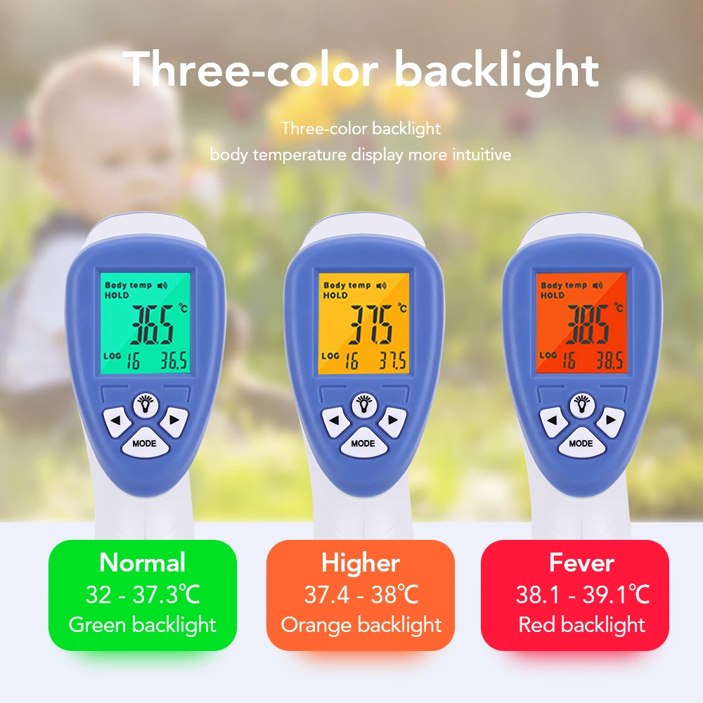 Tanie OLIECO cyfrowy automatyczny na podczerwień czoło bezdotykowy termometr na podczerwień pistolet wielofunkcyjny dziecko dorosłych temperatury urządzenie pomiarowe