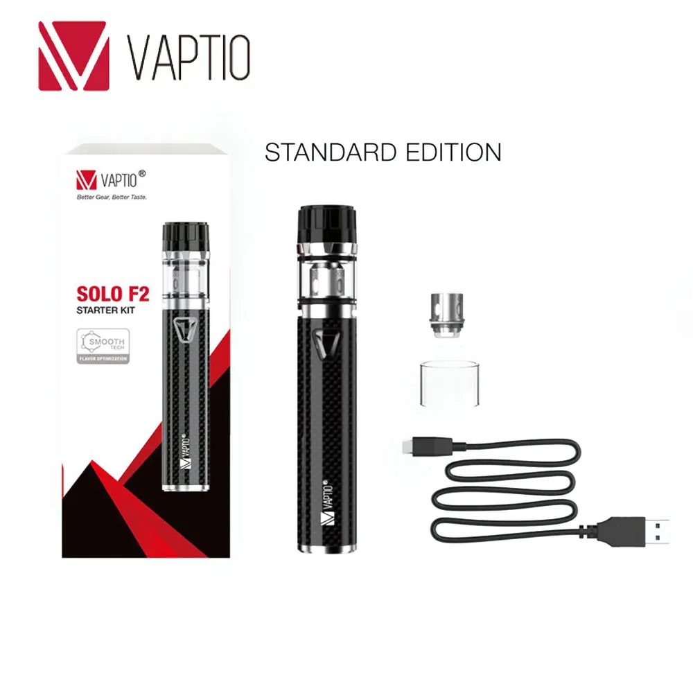 Оригинальный Vaptio Solo F2 Starter Kit 2200 mAh с 2 мл E-сок Ёмкость и Frogman X2 Универсальный базы катушки