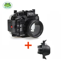 SeaFrogs 40m/130ft Underwater Camera Housing For Canon EOS M5 18-55mm Lens Waterproof Bags Case with WA-3 Wire Angle Dome Port