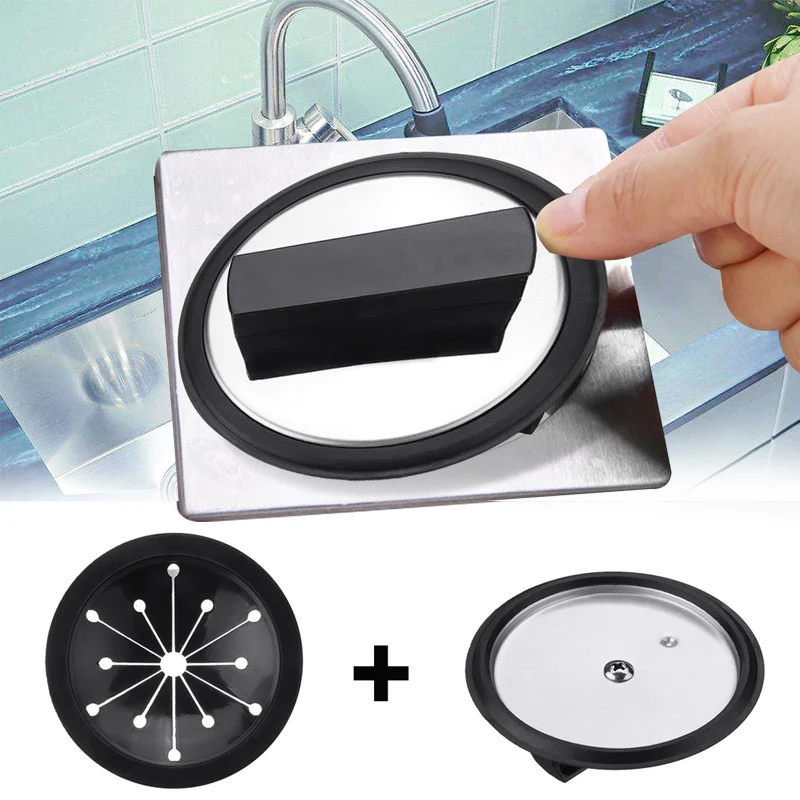 

Garbage Unit Seal Ring Stainless Steel Disposal Stopper Splash Guard For Waste Kings 80mm black/silver