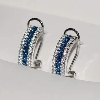 

Temperament elegant Plated color single row imitation earrings Korean female zircon earrings jewelry for women