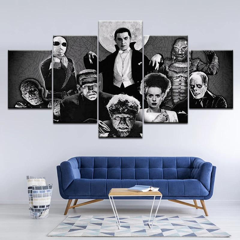 

5D Diy Diamond Painting Cross Stitch full Square/round Diamond Embroidery New Mummy Universal monsters 5 Pieces picture