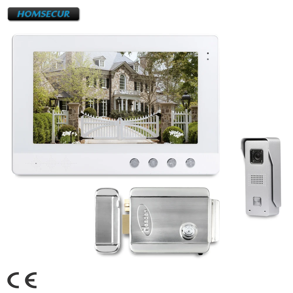 

HOMSECUR 10.1inch Video Door Entry Security Intercom Electric Lock with Keys Included XC002+XM101-W