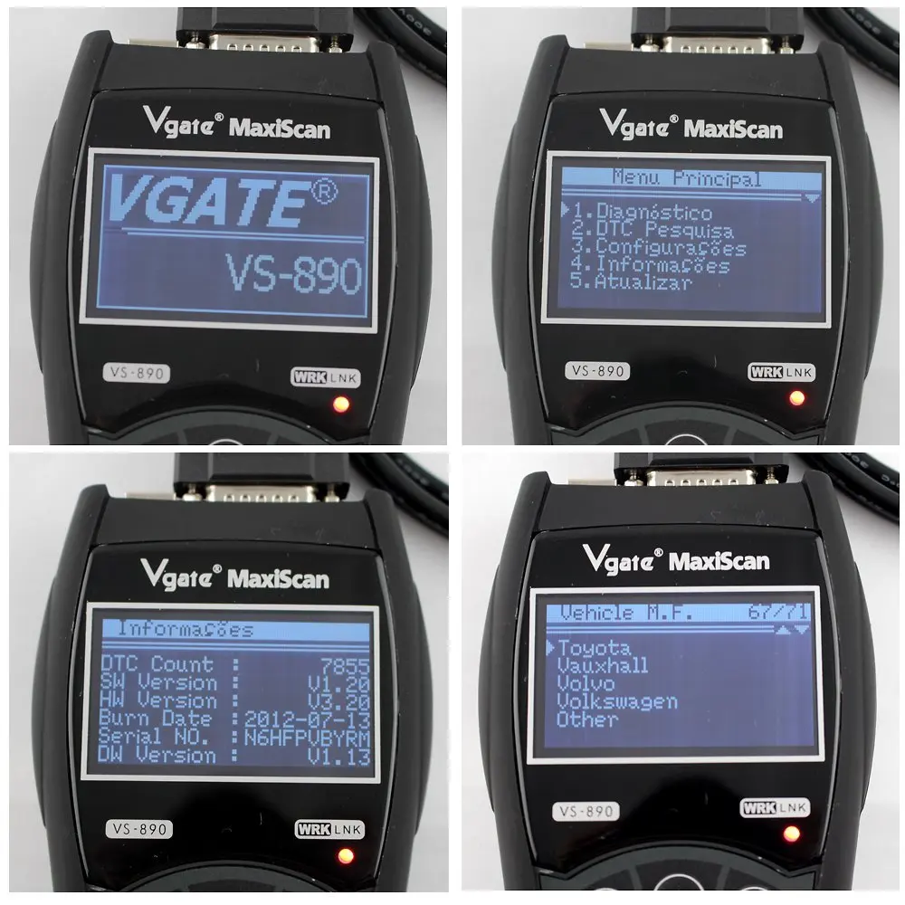 2020 OBD2 автомобильный Vgate VS890 сканер диагностический инструмент MaxiScan OBD 2