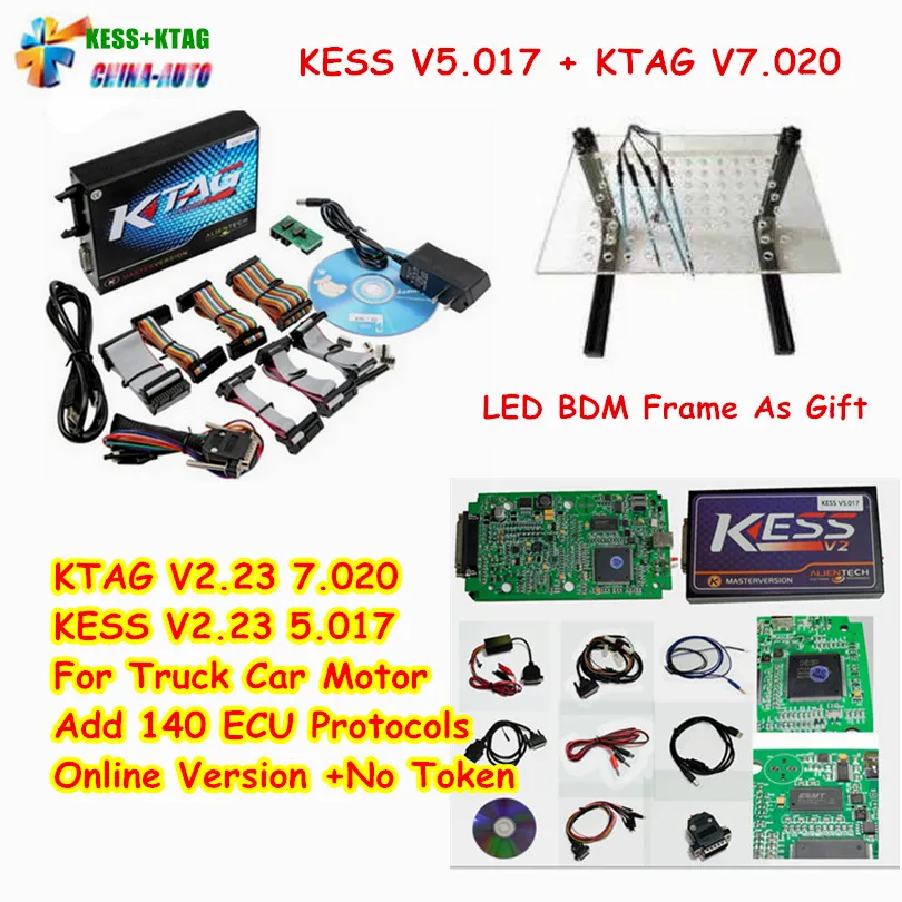 

KESS V2.47 V2.23 + KTAG V7.020 V2.23 + LED BDM FRAME No Tokens Limit KESS 2.47 + K-TAG K Tag 7.020 Master ECU Chip Tuning Tool