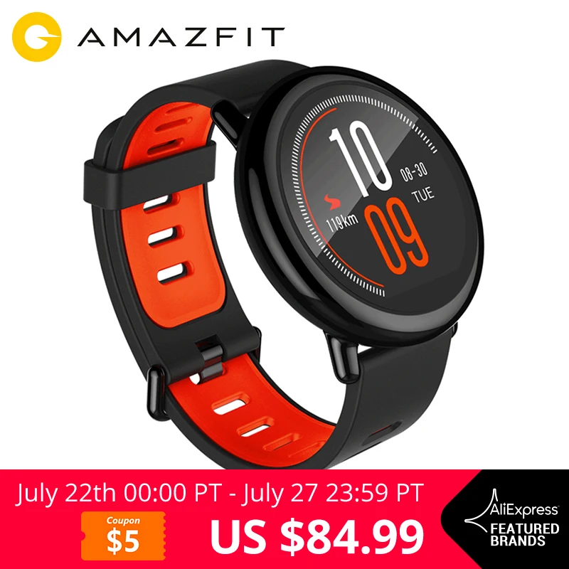  Смарт-часы Xiaomi Amazfit Pace (Bluetooth, GPS+ГЛОНАСС, подержка русского языка) 