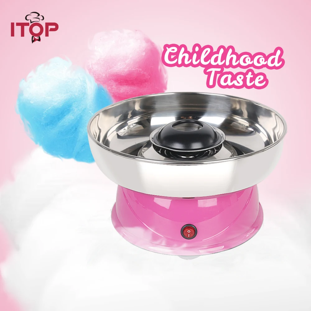 ITOP Electirc cotton candy maker Candyfloss Making Machine Cotton Sugar Candy Floss Maker Fancy art Candy Cloud Party Pink DIY