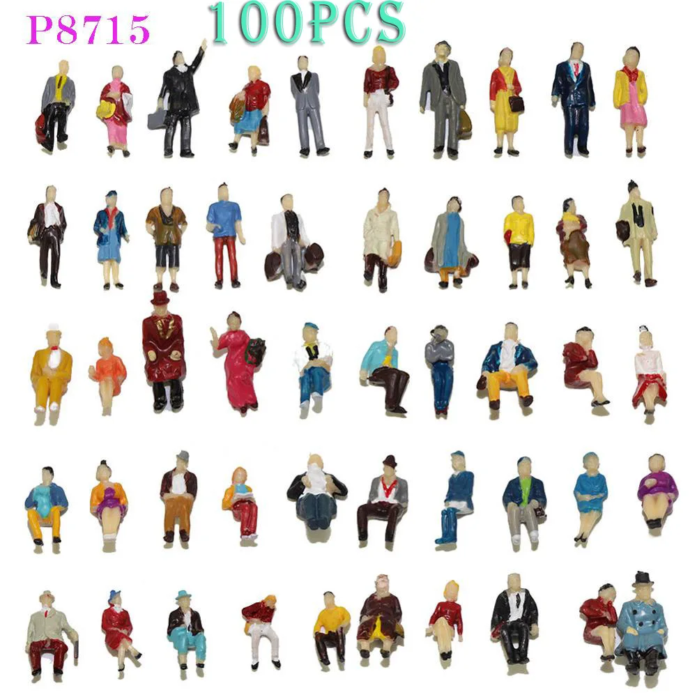 40-100 шт хо масштаб 1: 87 сидящие стоячие люди сидящие фигуры пейзаж пассажиры 1: 87 масштабные фигуры Модель Строительный комплект - Цвет: P8715