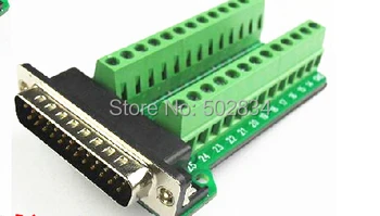 

5pcs/lot D-SUB DB-25 DB25 Male Adapter 25Pin signals Terminal Breakout Board ROHS 2 row