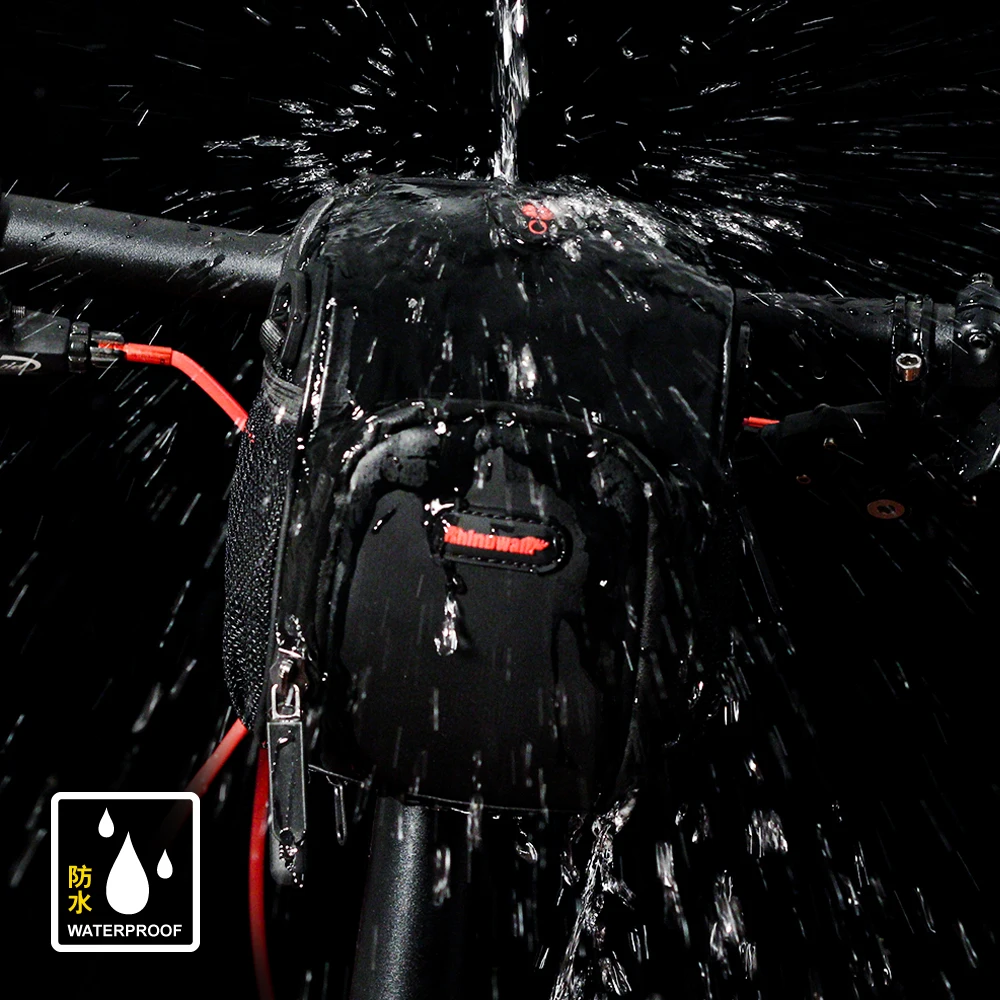 Sale RHINOWALK Bicycle Handlebar Bag Electric Bike Front Rainproof Tube Pocket Shoulder Pack Multi Phone Holder with Rain Cover 3