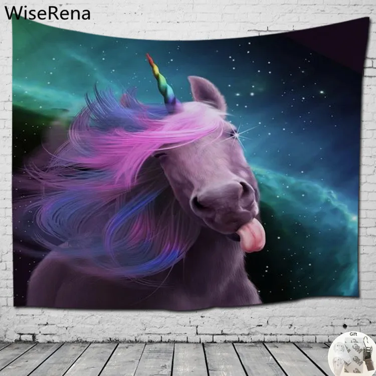 

Unicorn Magic Wall Tapestry Oil Printing Background Cloth Bedroom Living Room Wall Hanging Tapestries Home Decorations tapete