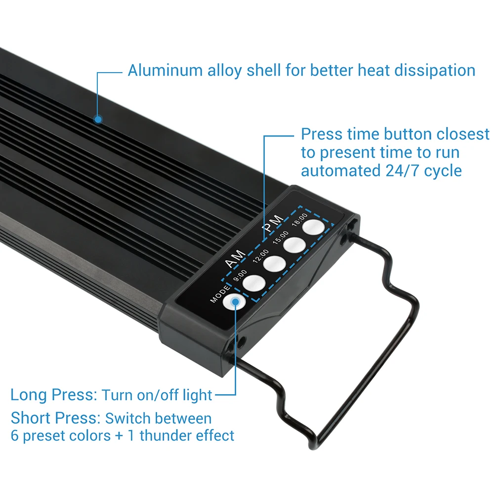  NICREW 76-96cm Aquarium LED Lighting 24/7 Hour Automated with Controller Fish Tank Light for Aquari - 4000283433605