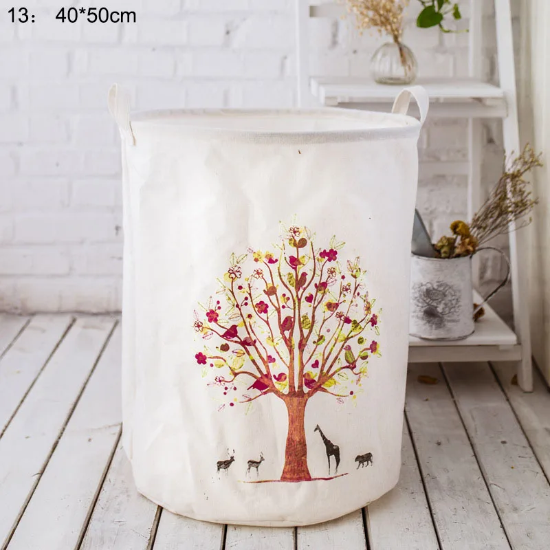 Folding Laundry Basket Cartoon Storage Barrel Standing Toys Clothing Storage Bucket Laundry Organizer Holder Pouch Household