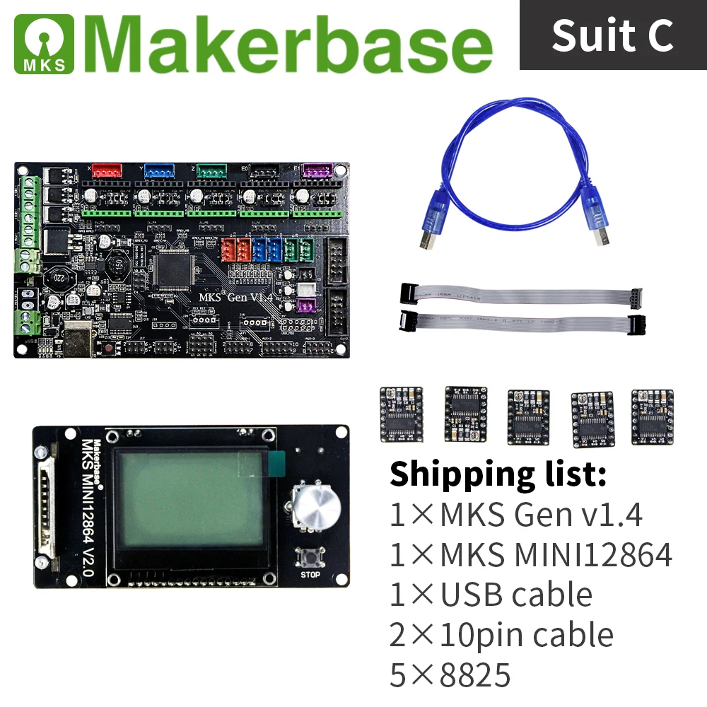 Комплекты MKS Gen v1.4 и MINI12864 для 3D принтеров разработанные Makerbase|Детали аксессуары