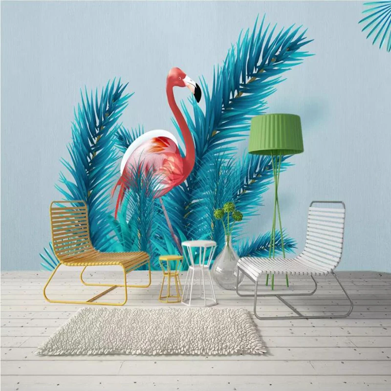 Wallpapers YOUMAN 3 d Flamingos Wallpaper Photo Wall Murals Decor