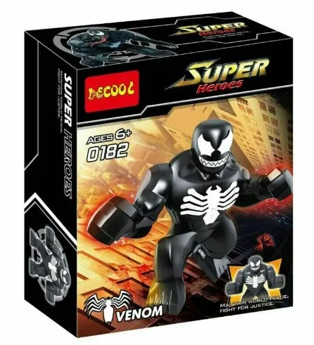 

Decool 0182 6Pcs Avenger Allianc Series Black spider big venom Model Building Diamond Blocks Bricks Set Action Figure Toys