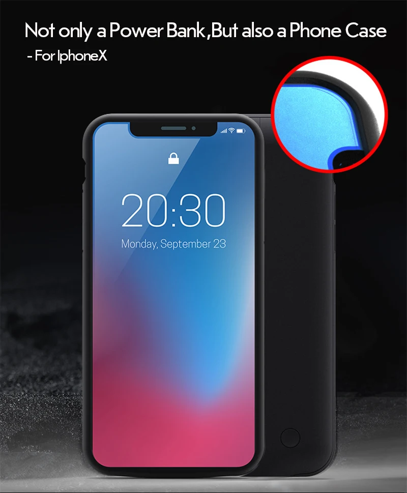 Kopen Goldfox 4000 mah Batterij Oplader Voor iphone X Oplaadbare Bank Opladen Case Voor iPhoneX Batterij Achterkant