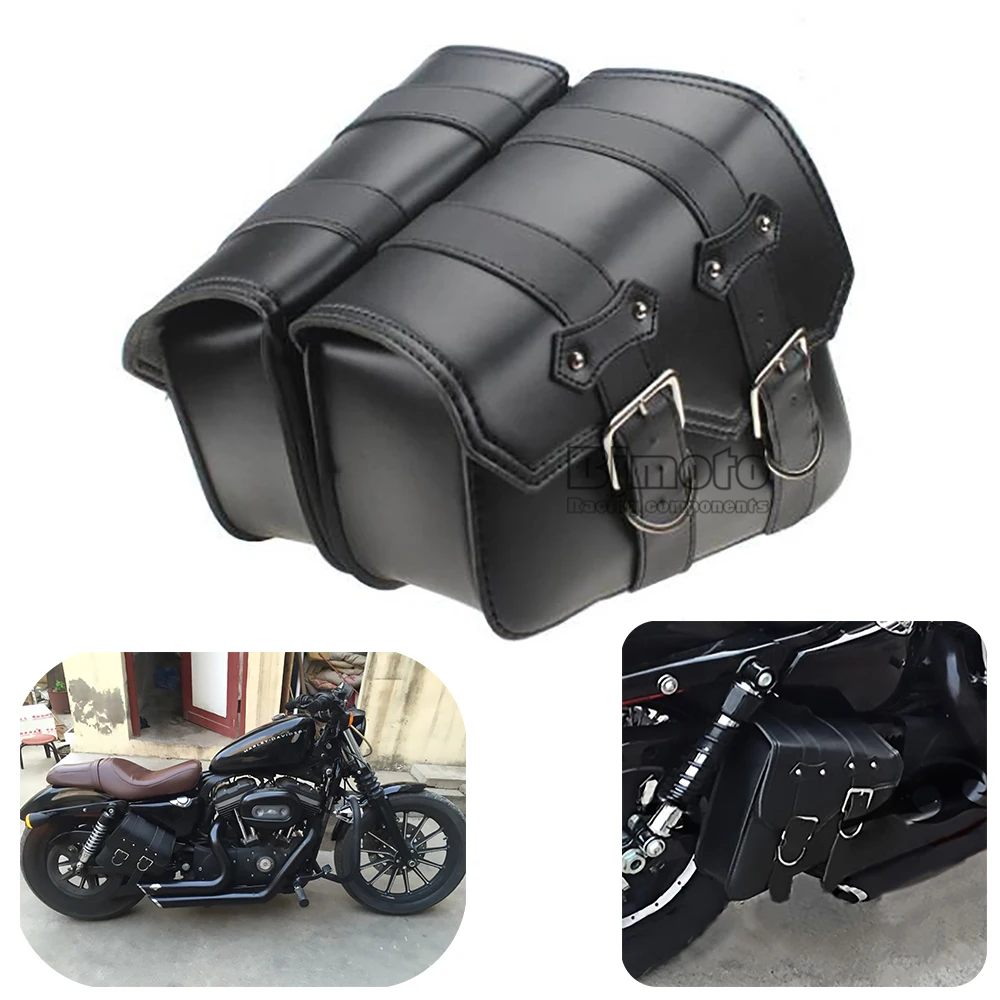 

BJGLOBAL Motorcycle Saddle Bags Side Storage For Harley Davidson Sportster XL883 XL1200