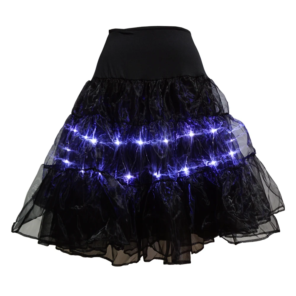 Плиссированные 2 слоя Тюль Нижняя юбка для танцев Рождественская вечеринка красочные свет пачка юбки сексуальный черный белый мини юбка